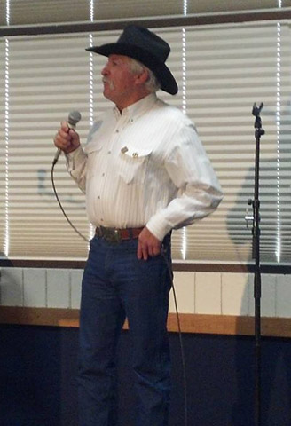 Dennis Russell performs his poems at the National Cowboy Poetry Gathering in Elko NV 2015