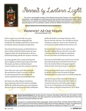 Renewin' All Our Hopes poem Western Way Fall 2014 publication